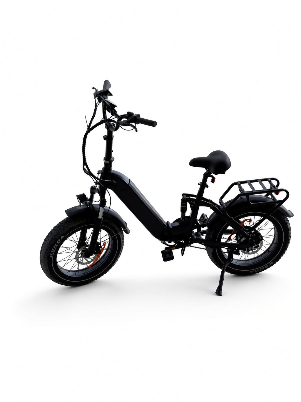 Folding fat tire electric bike, full side profile