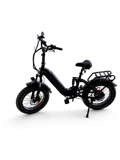 Folding fat tire electric bike, full side profile